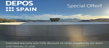 Special offer on DeposSpain® water tanks with installation included