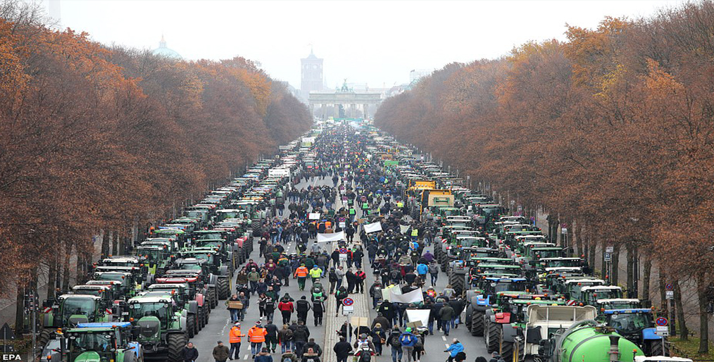 An amazing protest from the German farmers