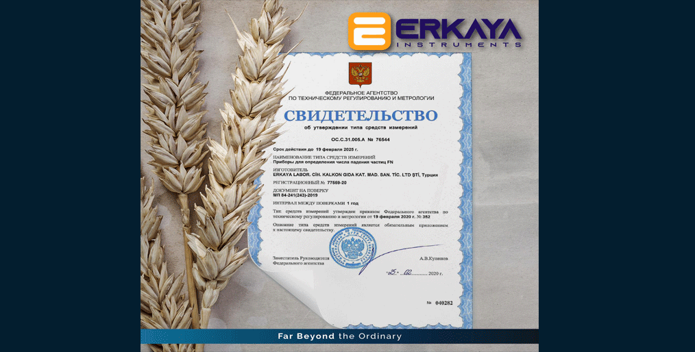 Caption News on Erkaya receiving a GOST-R CERTIFICATE from Russian Federation