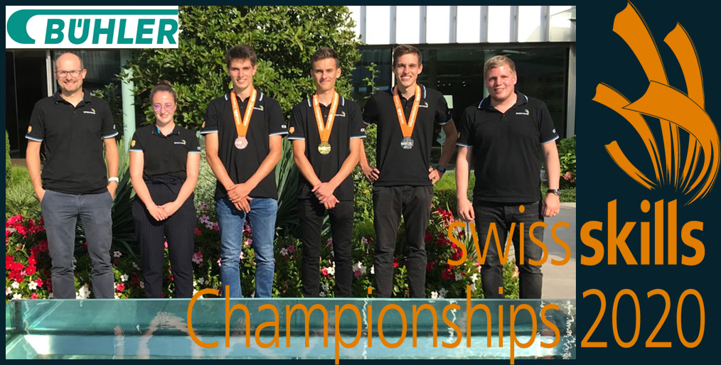 Bühler’s 4 young design engineers have own gold, silver and bronze at the Swiss Skills Championship 2020