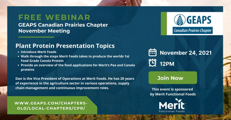 Join the GEAPS Canadian Prairies Chapter for their meeting on November 24, 2021