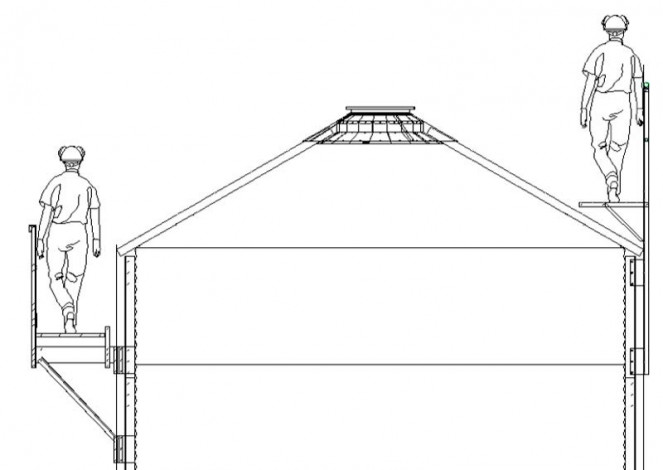 Perimeter catwalk for silo roof: by Silos Cordoba