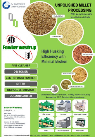 A brief feature on Fowler Westrup (India) Pvt. Ltd.’s Millet Processing