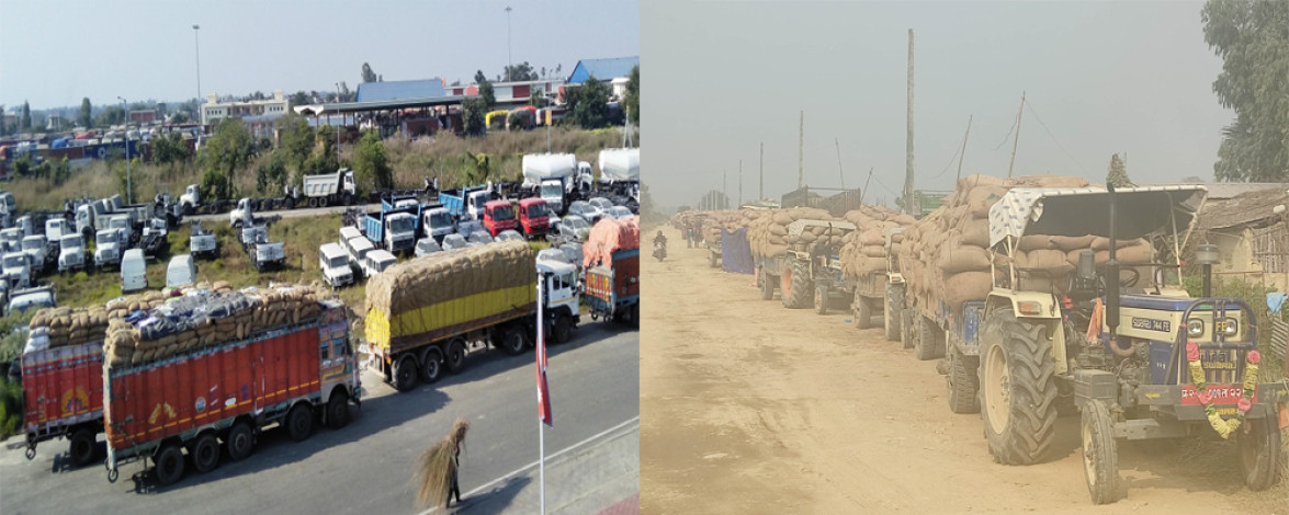 Nepali farmers stand in line to sell their paddy, while imports are on the rise