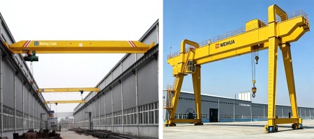 What is the difference between gantry and overhead cranes?