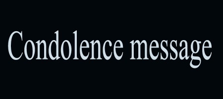 Condolence message