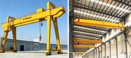 What is the difference between gantry and overhead cranes?